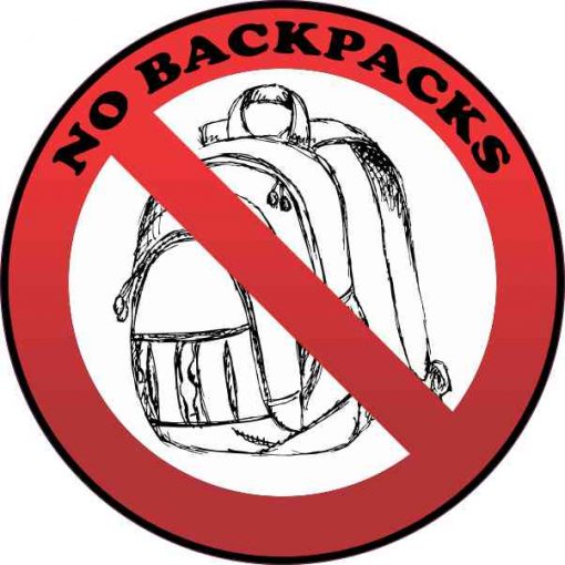 No Backpacks Sticker