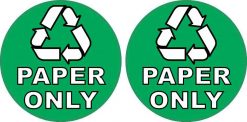 Recycling Paper Only Stickers