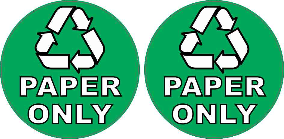 Recycling Paper Only Stickers
