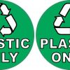 Recycling Plastic Only Stickers