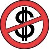 No Cash Symbol Sticker