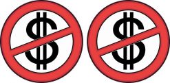 No Cash Symbol Stickers