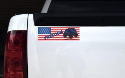 Off-Roading Freedom American Flag Bumper Sticker