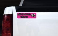 Pink Keep Calm Hold On Bumper Sticker