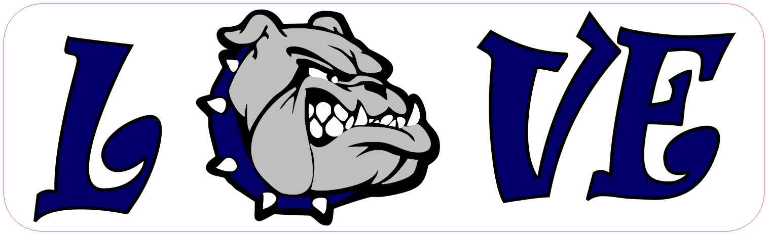 Love Blue Bulldog Magnet