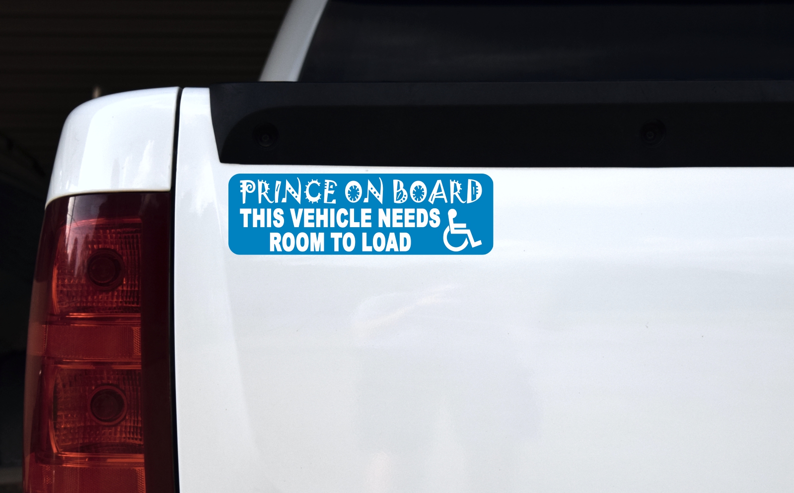 Prince Vehicle Needs Room to Load Sticker