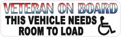 Veteran Vehicle Needs Room to Load Vinyl Sticker