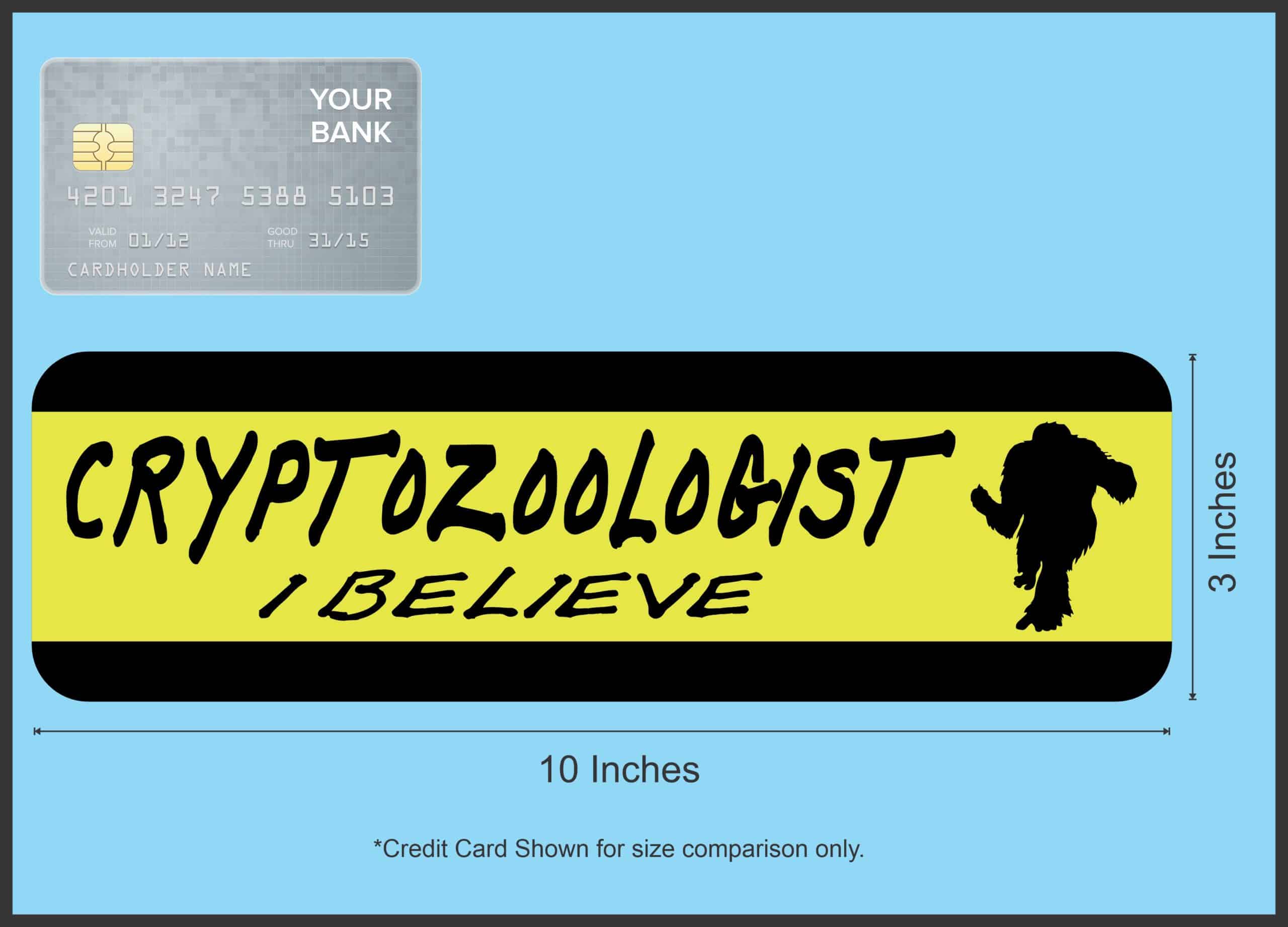 10in x 3in Cryptozoologist I Believe Bumper Sticker - Image 6
