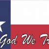 Script In God We Trust Texas Flag Vinyl Sticker