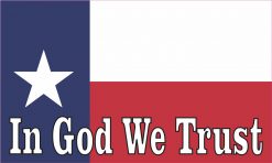 In God We Trust Texas Flag Vinyl Sticker