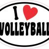 Oval I Love Volleyball Sticker