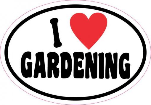 Oval I Love Gardening Sticker