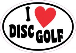 Oval I Love Disc Golf Sticker