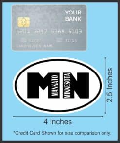 4in x 2.5in Oval Mankato Minnesota Sticker