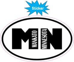4in x 2.5in Oval Mankato Minnesota Sticker