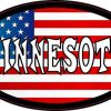 Oval American Flag Minnesota Sticker