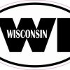 Oval WI Wisconsin Vinyl Sticker