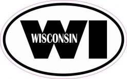 Oval WI Wisconsin Vinyl Sticker