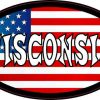 Oval American Flag Wisconsin Sticker