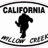 Oval Willow Creek California Bigfoot Sticker
