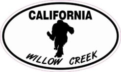 Oval Willow Creek California Bigfoot Sticker