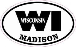 Oval WI Madison Wisconsin Sticker