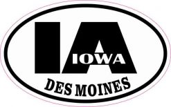 Oval IA Des Moines Iowa Sticker