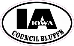 Oval IA Council Bluffs Iowa Sticker