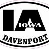 Oval IA Davenport Iowa Sticker