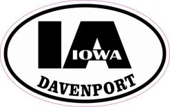 Oval IA Davenport Iowa Sticker