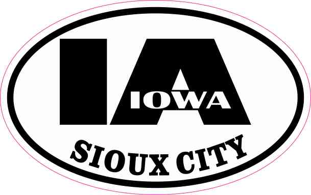 Oval IA Sioux City Iowa Sticker