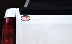 Oval American Flag Iowa Sticker