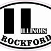 Oval Rockford IL Vinyl Sticker