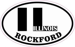 Oval Rockford IL Vinyl Sticker