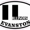 Oval IL Evanston Illinois Vinyl Sticker
