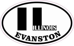 Oval IL Evanston Illinois Vinyl Sticker