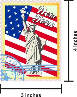 US Flag New York Stamp Sticker