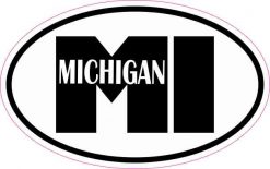 Oval MI Michigan Vinyl Sticker