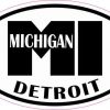 Oval Detroit MI Vinyl Sticker
