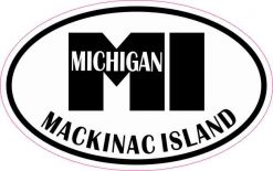 Oval Mackinac Island MI Vinyl Sticker