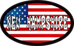Oval American Flag New Hampshire Sticker
