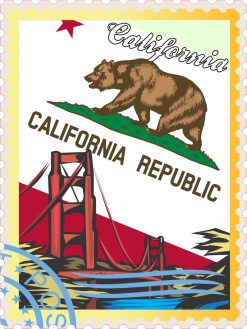 California Stamp Vinyl Sticker