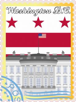 Washington DC Stamp Vinyl Sticker