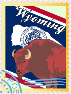 Wyoming Stamp Vinyl Sticker