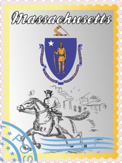 Massachusetts Stamp Vinyl Sticker