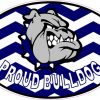 Chevron Proud Bulldog Vinyl Mascot Sticker