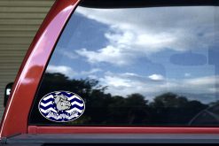 Blue Chevron Proud Bulldog Sticker