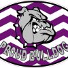 Chevron Proud Bulldog Vinyl Mascot Sticker
