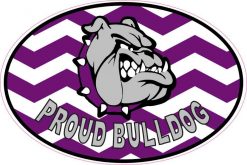 Chevron Proud Bulldog Vinyl Mascot Sticker