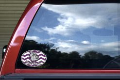 Purple Chevron Proud Bulldog Sticker